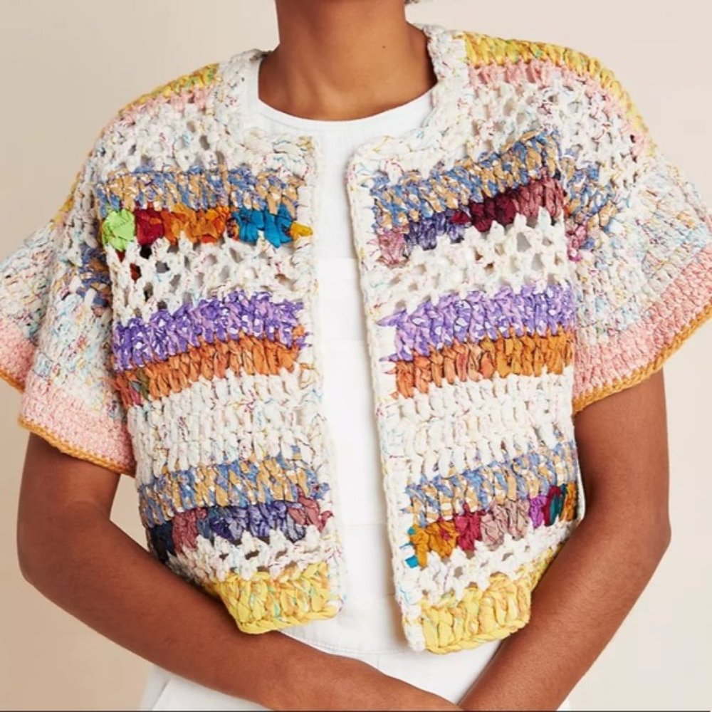 Anthropologie Cardigan Crochet Shrug NWT Size XS/S